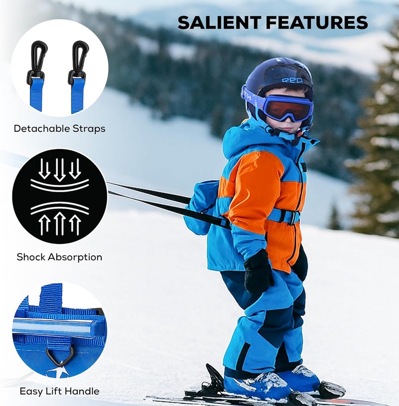 Launch Pad Store Toddler Ski Harness with Leash - Ski Harness for Kid w/ 7' Elasticized Leash, Easy Lift Handle & Built-in Backpack - Image 5