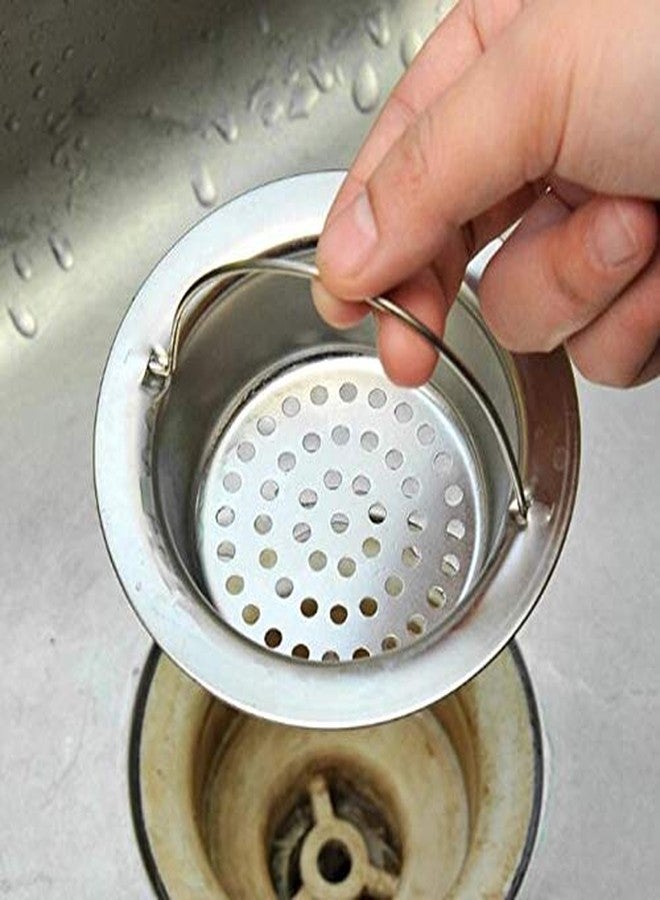 KitchenFest® Sink Strainer with Handle Durable Large Stainless Steel Kitchen Drain Stopper, (Pack of 1, 11 cm) - Image 1