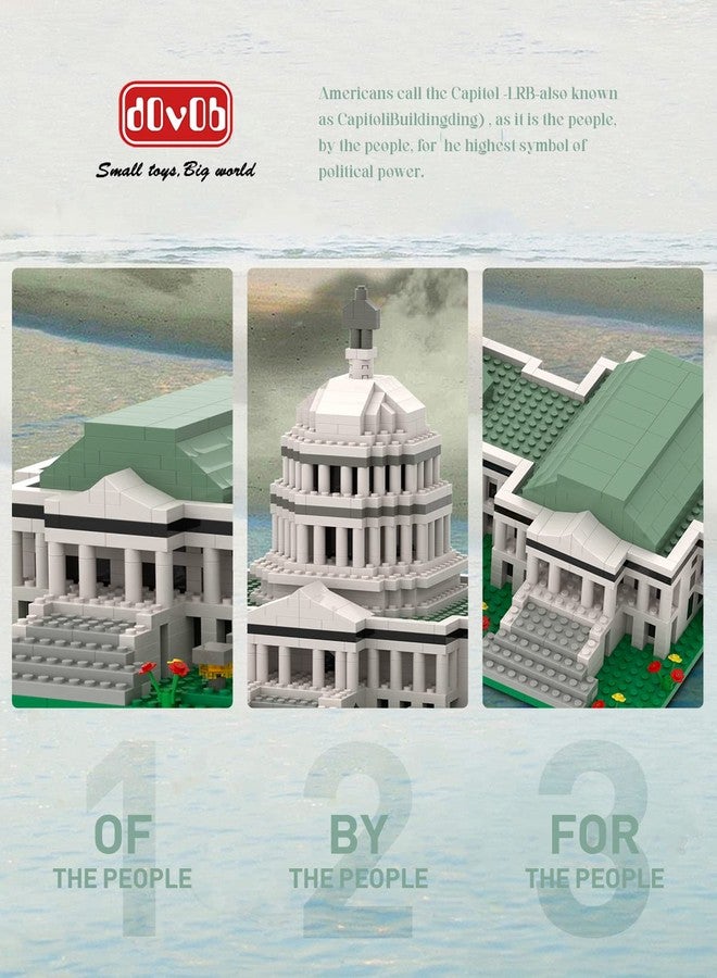 dOvOb Micro Mini Blocks United States Capitol Building Set, 2888 Pieces Bricks, 3D Puzzle Collection Model Kit as Gift for Adults or Kids - Image 5