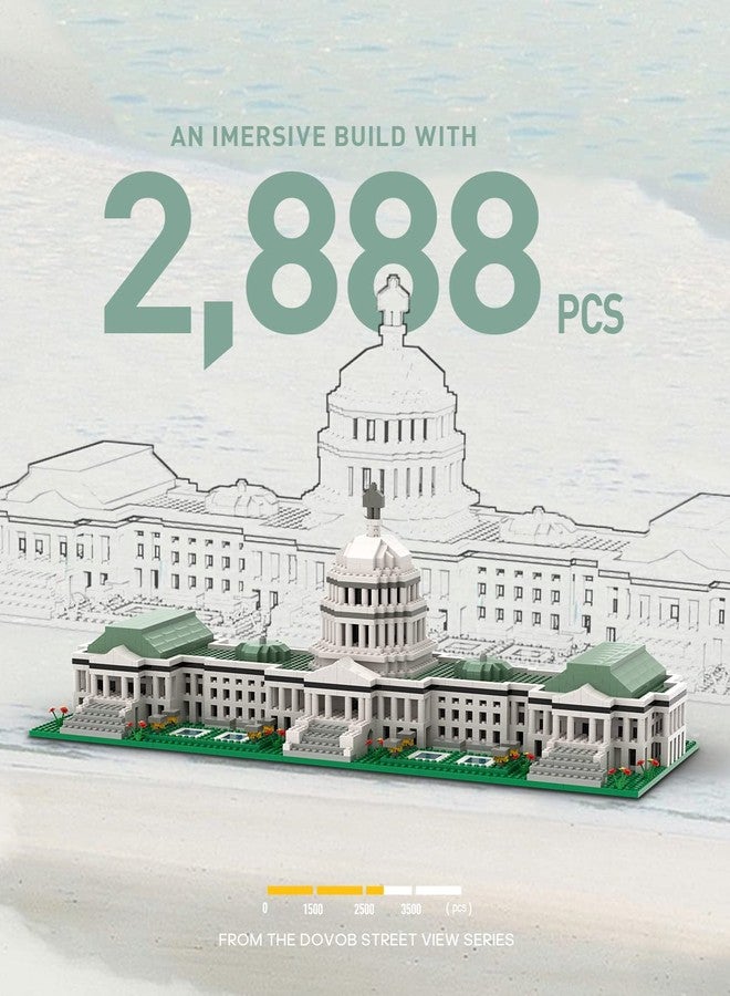 dOvOb Micro Mini Blocks United States Capitol Building Set, 2888 Pieces Bricks, 3D Puzzle Collection Model Kit as Gift for Adults or Kids - Image 3