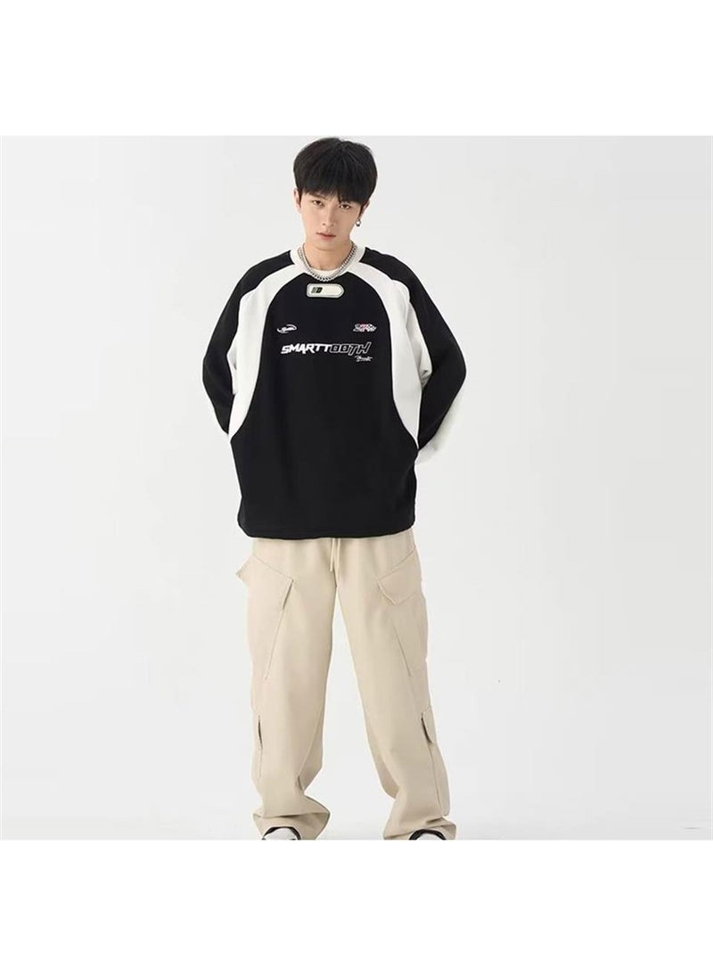 Touz Moda - Y2K Streetwear Smarttooth Printed Black Unisex Oversize Crew Neck Sweatshirt - Image 1
