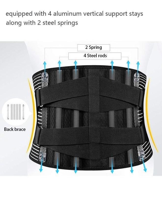 Sports Back Brace for Men and Women Breathable Waist Lumbar Lower Back Support Belt for Sciatica Herniated Disc Scoliosis Back Pain Relief Heavy lifting with Dual Adjustable Straps  - Image 5