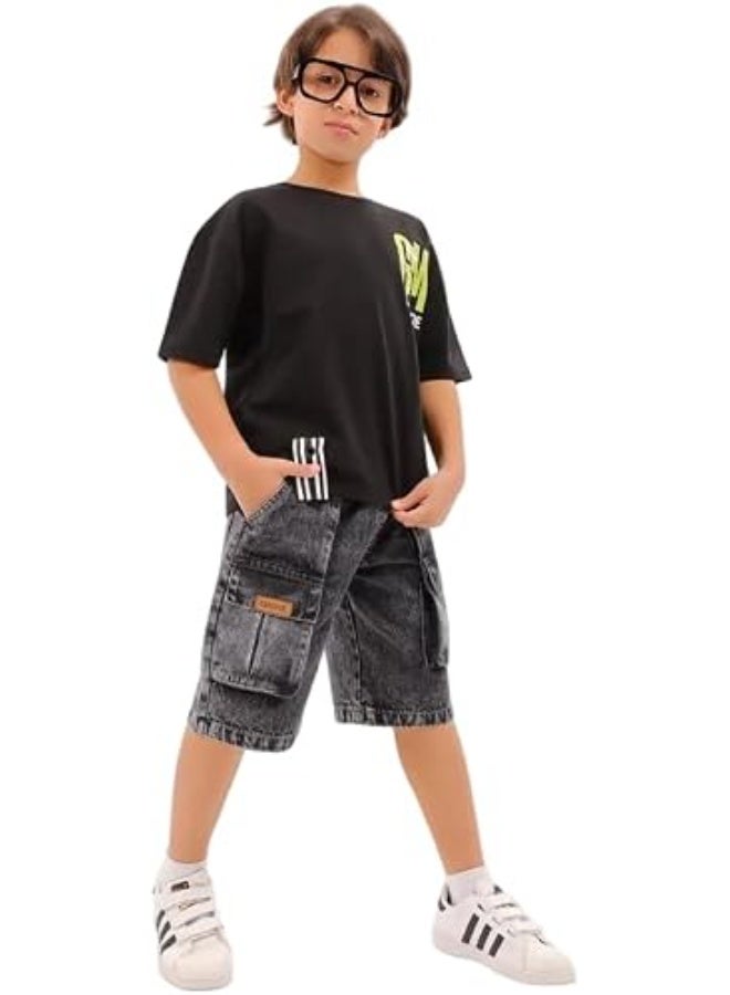 CHOiCE Boys' denim set – two-piece set with a practical design – suitable for outings and everyday use (code 7004) - Image 3