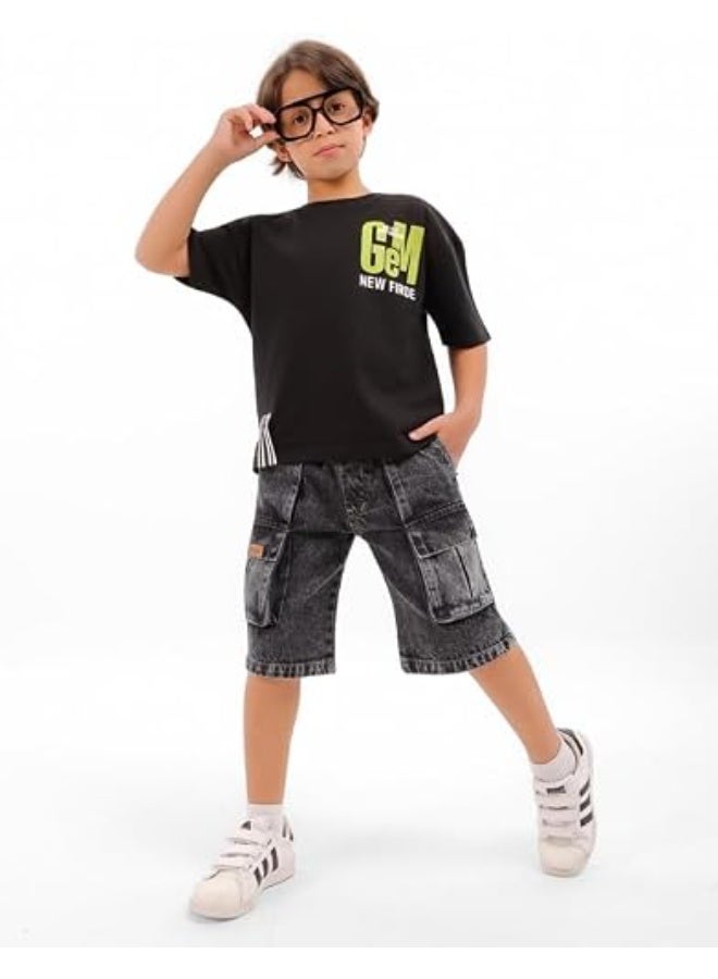 CHOiCE Boys' denim set – two-piece set with a practical design – suitable for outings and everyday use (code 7004) - Image 2