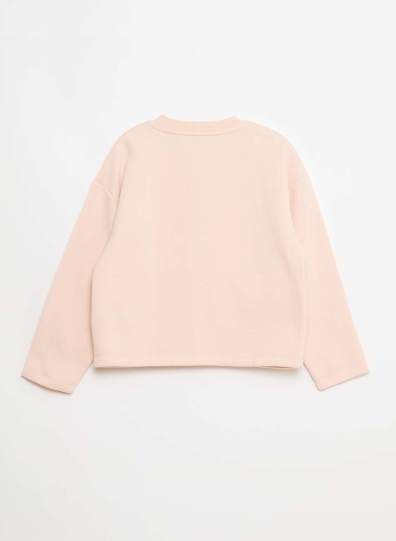 Kiabi Buttoned Fleece Cardigan Pink - Image 3