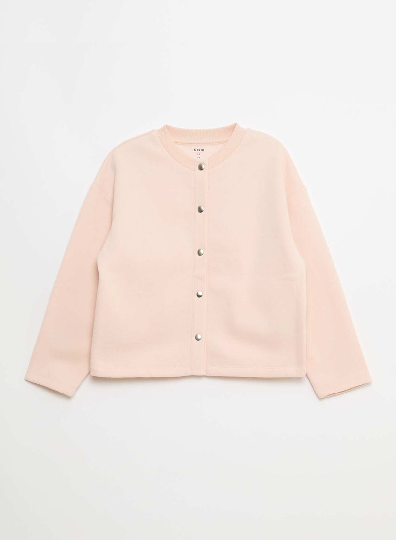 Kiabi Buttoned Fleece Cardigan Pink - Image 1