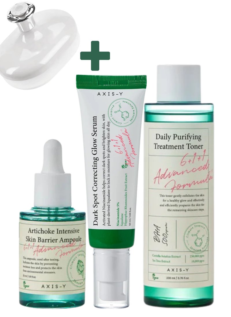 AXIS-Y - Revitalize and Radiate Trio Set - Complete Skincare Routine with Balancing Toner, Barrier Repair Ampoule, and Brightening Glow Serum (280ml) - Image 1