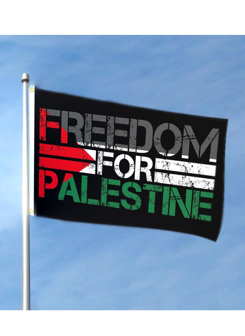 Furtey - Palestinian National Flag Extra Super Large Size 120x180 cm Thick Polyester, Fade Resistant , Fine Workmanship and High Gloss , Palestinian National Flags with 120x180 cm , Don't Include Flagstick - Image 1