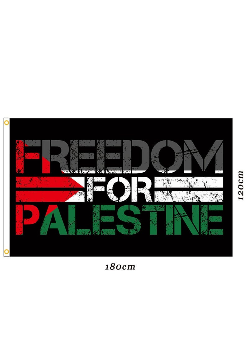 Furtey - Palestinian National Flag Extra Super Large Size 120x180 cm Thick Polyester, Fade Resistant , Fine Workmanship and High Gloss , Palestinian National Flags with 120x180 cm , Don't Include Flagstick - Image 1