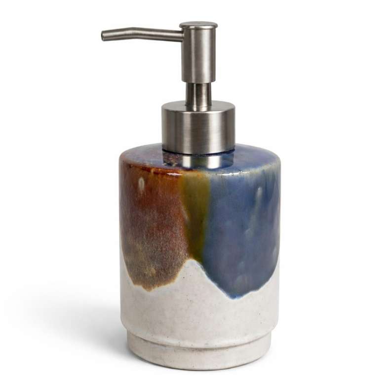 Pan Home Zeena Ceramic Double Glaze Soap Dispenser 7.5x18cm - Multicolor - 211AIC9904850 - Image 4