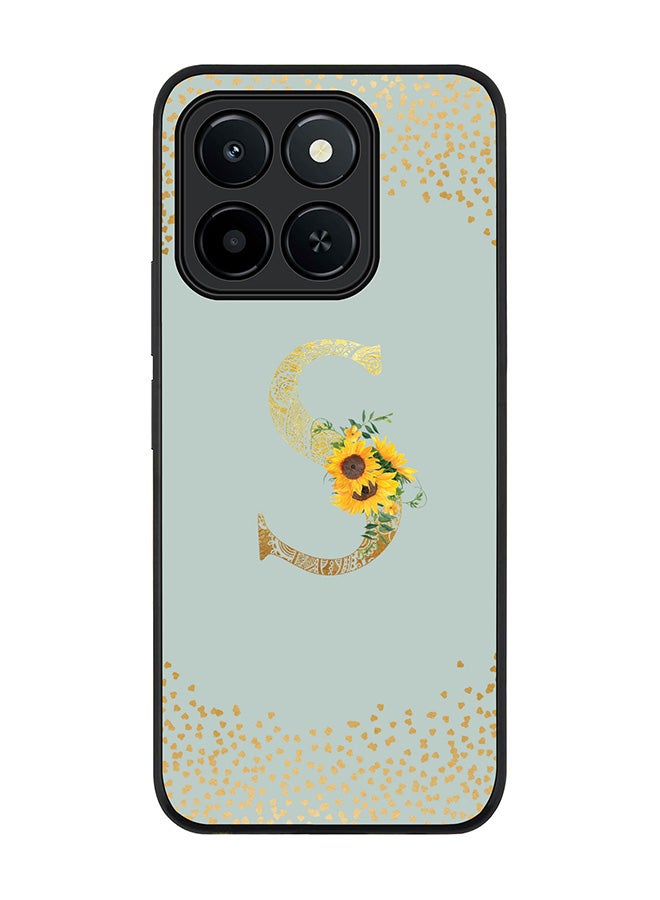 Stylizedd For Honor X6c Case,Slim fit Camera Protection, Shockproof Thin Phone cover  - Custom Floral Monogram - S  (Light Grey )