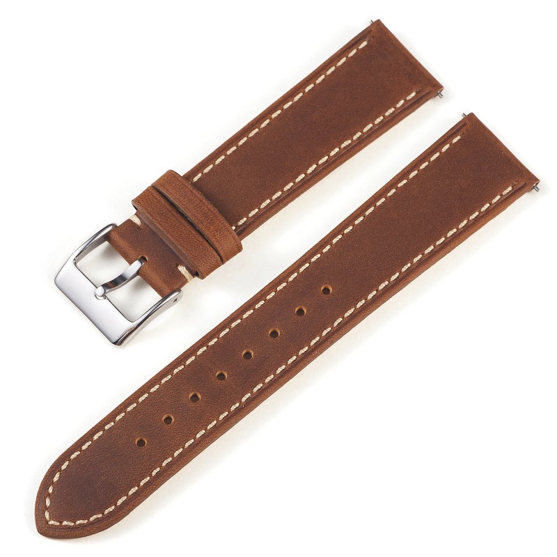 New Vintage Genuine Leather Watch Strap 18/20/22mm Dark brown