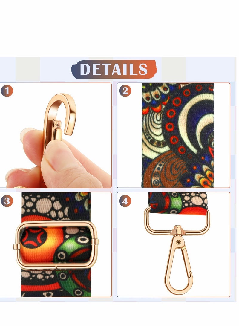 Barakah 2 Pieces Wide Adjustable Purse Strap Replacement Crossbody Handbag Strap Guitar Style Stripe Belt Plaid Style,1.5 Inch - Image 2