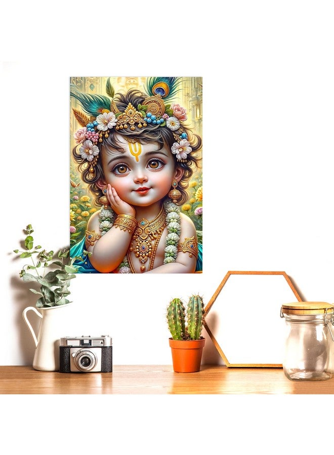 Goelite Bal Gopal Krishna Photo For Pregnant Women Poster For Decoration Wall’s Bedroom, Living Room, And More | Cute Baby Krishna Wall Poster Size:”18x12” Inches Set Of 1 (Design 8) - Image 2