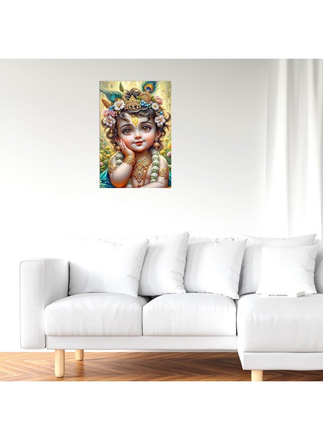 Goelite Bal Gopal Krishna Photo For Pregnant Women Poster For Decoration Wall’s Bedroom, Living Room, And More | Cute Baby Krishna Wall Poster Size:”18x12” Inches Set Of 1 (Design 8) - Image 3