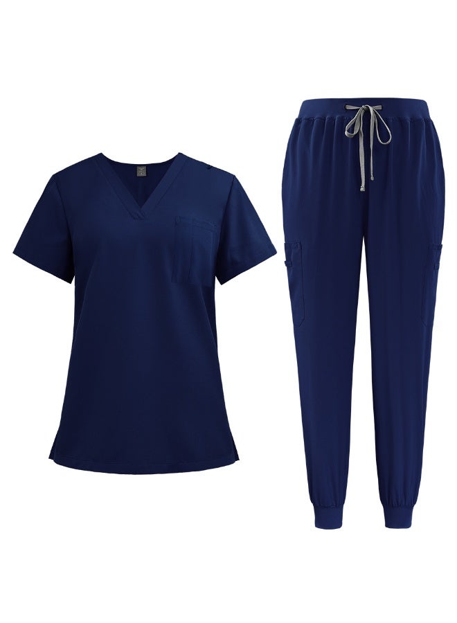 NIBEMINENT Elastic Soft Jogger Suits Hospital Nurse Uniforms Clinic Operating Room Workwear Medical Tops Pants Set Scrubs Medical Women - Image 1