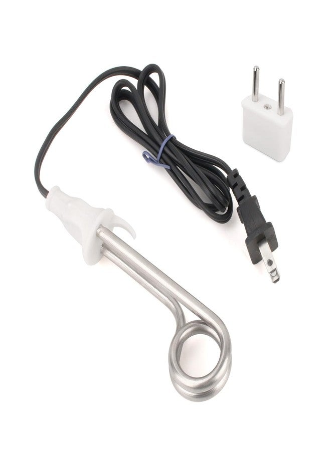 سخان مياه غاطس 300 واط 120/240 فولت - سخان مياه غاطس محمول للتخييم والسفر للقهوة/الشاي، سخان مياه غاطس محمول بملف غليان الماء - Image 1