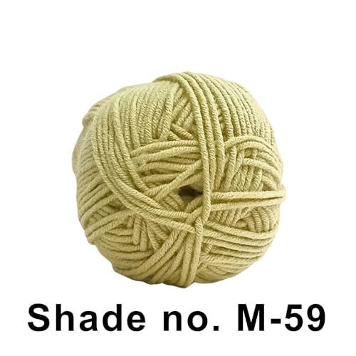 VCR 4ply Pure Beige Yarn, 100 Grams Hank, 190 Meters Length, Acrylic Ball for Crochet and Knitting, Soft Crosia Threads, Pack of 1 Yarn, Suitable for DIY Crafts - Image 2