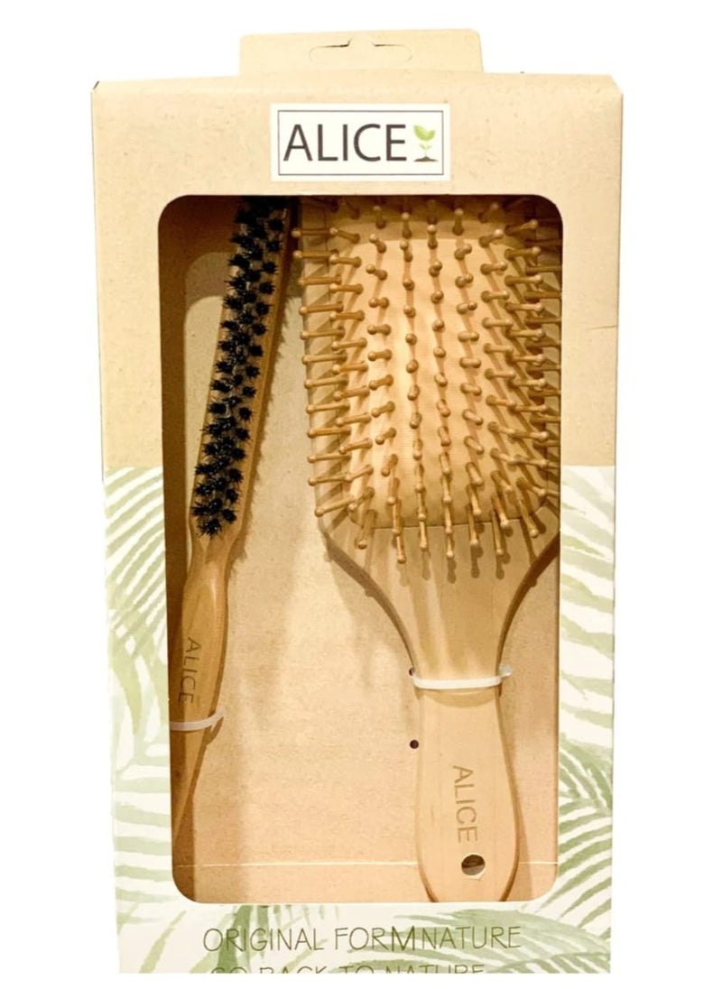 Alice ALICE Wooden brush set + Sleek brush wood 