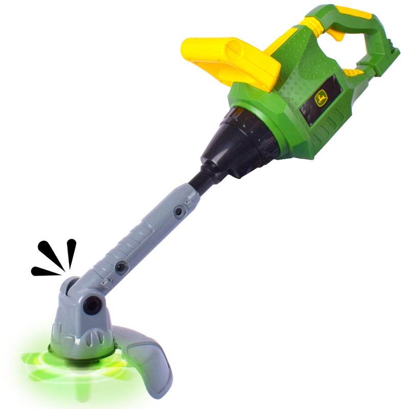 John Deere Power Tools Weed Trimmer Construction Tool Toy with Lights and Sounds Realistic Pretend Play Set for Kids 5 Sunny Days Entertainment