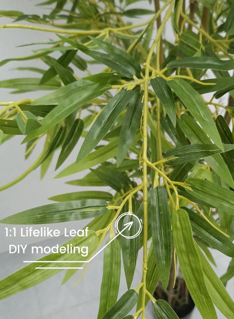 Generic 150cm Artificial Bamboo Tree,Realistic Fake Plant Decorative Artificial Plants with Adjustable Leaves & Black Pot,for Home, Office, Living Room, Balcony  - Image 5