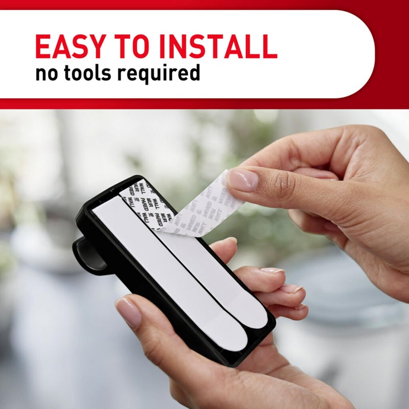 Command 10 lb Matte Black Curtain Rod Hooks, 2 Hooks and 4 Strips, No Drilling Home Decor and Room Decor, Use with Rod Diameters 0.5-0.75" - Image 4