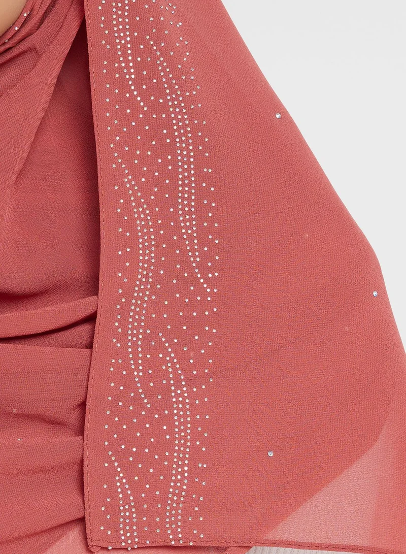 Khizana Sequin Edge Long Hijab Scarf