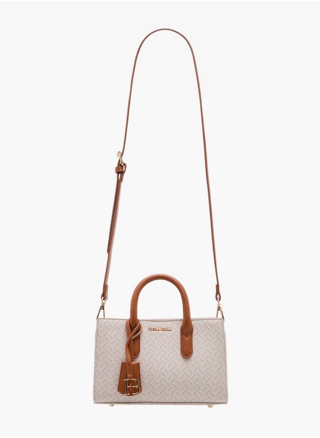 Flora Bella By Shoexpress Women's Monogram Embossed Tote Bag with Detachable Shoulder Strap  - Image 2