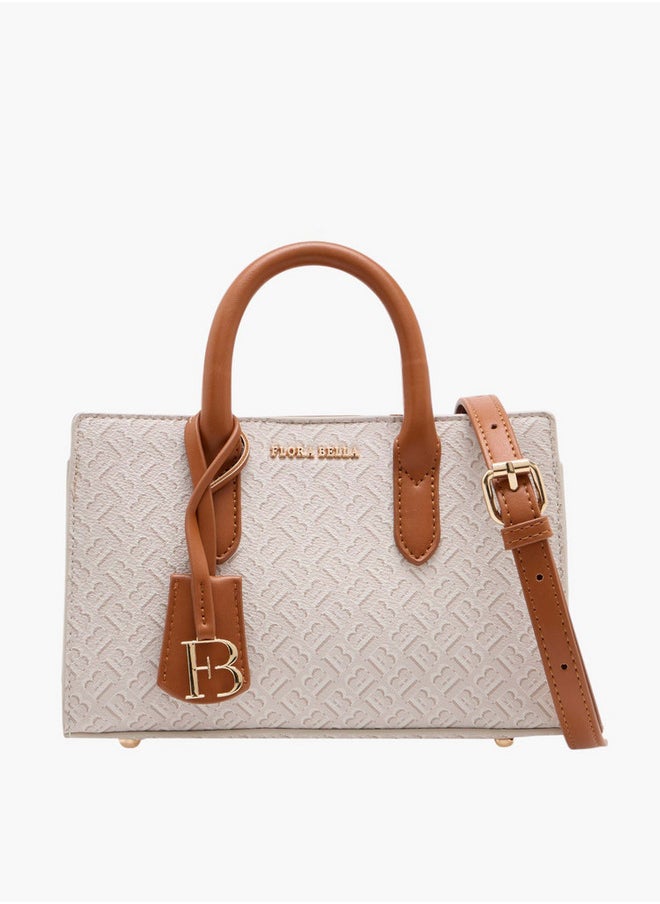 Flora Bella By Shoexpress Women's Monogram Embossed Tote Bag with Detachable Shoulder Strap  - Image 1