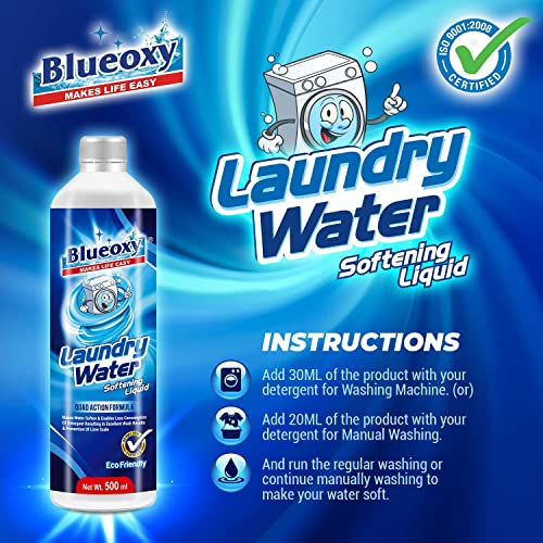 BLUEOXY Laundry Water Softener Liquid | Water Softener Liquid for Washing Machine | Washing Machine Water Softener | Ecological Formulation | 500 ML | QTY 2 - Image 5