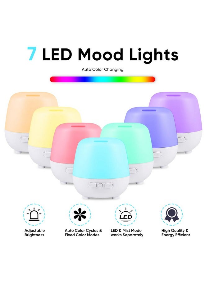 HAPPTWS 220Ml Essential Oil Diffuser Upgraded Diffusers For Essential Oils Aromatherapy Diffuser Cool Mist Humidifier With 7 Colors Lights 2 Mist Mode Waterless Auto Off For Home Office Room White  - Image 4