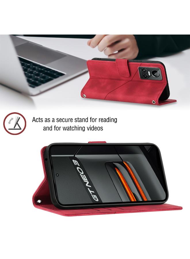 اس-توب جراب هاتف Realme GT Neo3 مصنوع من الجلد المنقوش بملمس الجلد - Image 5