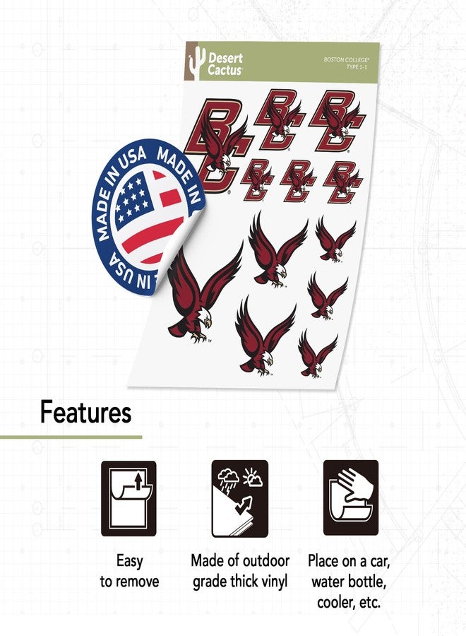 Desert Cactus Boston College Sticker Eagles BC Sticker Vinyl Decals Laptop Water Bottle Car Scrapbook Sheet T1 (Type 1-1) - Image 4
