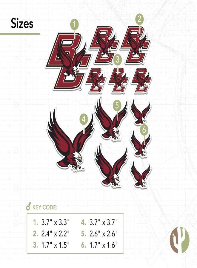 Desert Cactus Boston College Sticker Eagles BC Sticker Vinyl Decals Laptop Water Bottle Car Scrapbook Sheet T1 (Type 1-1) - Image 3