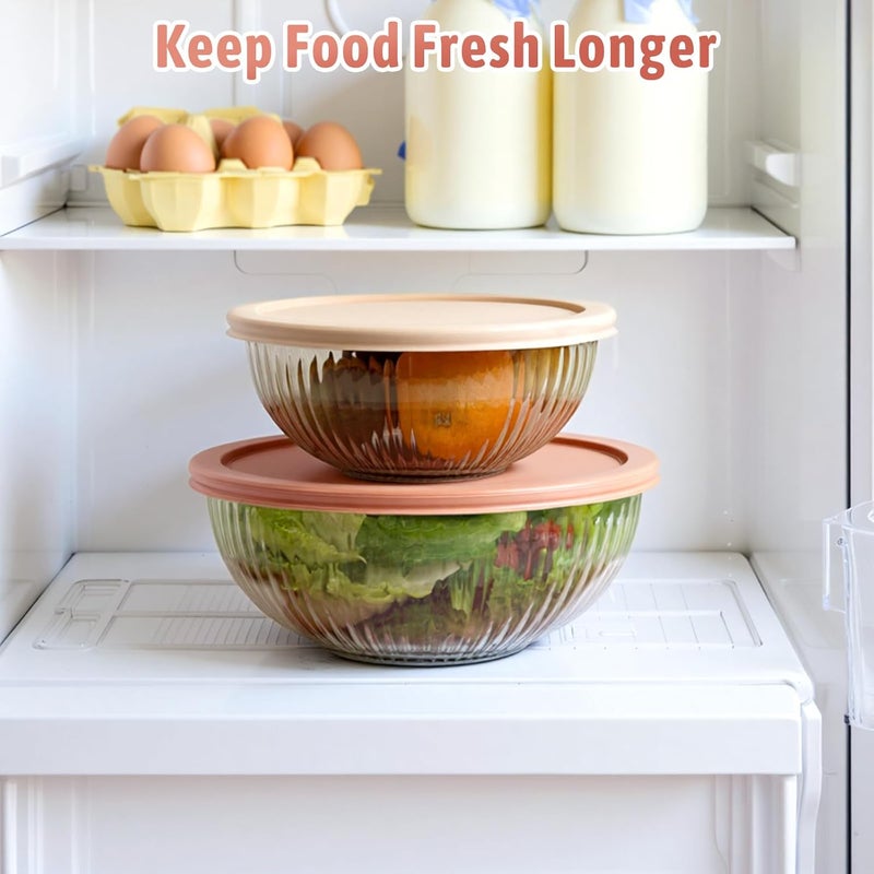 Freshmage Glass Mixing Bowls with Lids Sets, 4 Packs Glass Bowls with Lids for Kitchen Baking, Meal Prepping and Salad, Bpa Free and Dishwasher Safe Serving Bowls, 0.2/0.5/1.1/2.1 - Image 5
