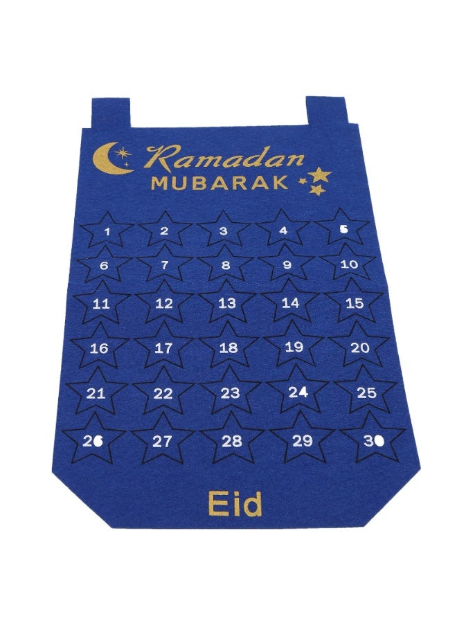 Fabric Ramadan Countdown Calendar, 30 Days Hanging Eid Mubarak Decoration - Image 1