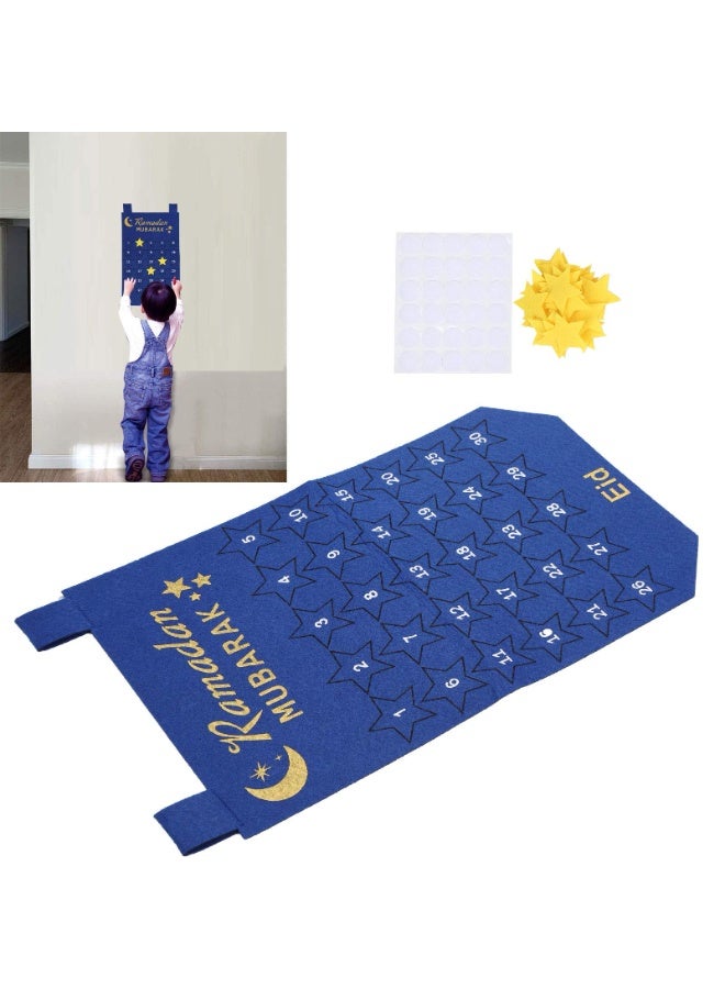 Fabric Ramadan Countdown Calendar, 30 Days Hanging Eid Mubarak Decoration - Image 3