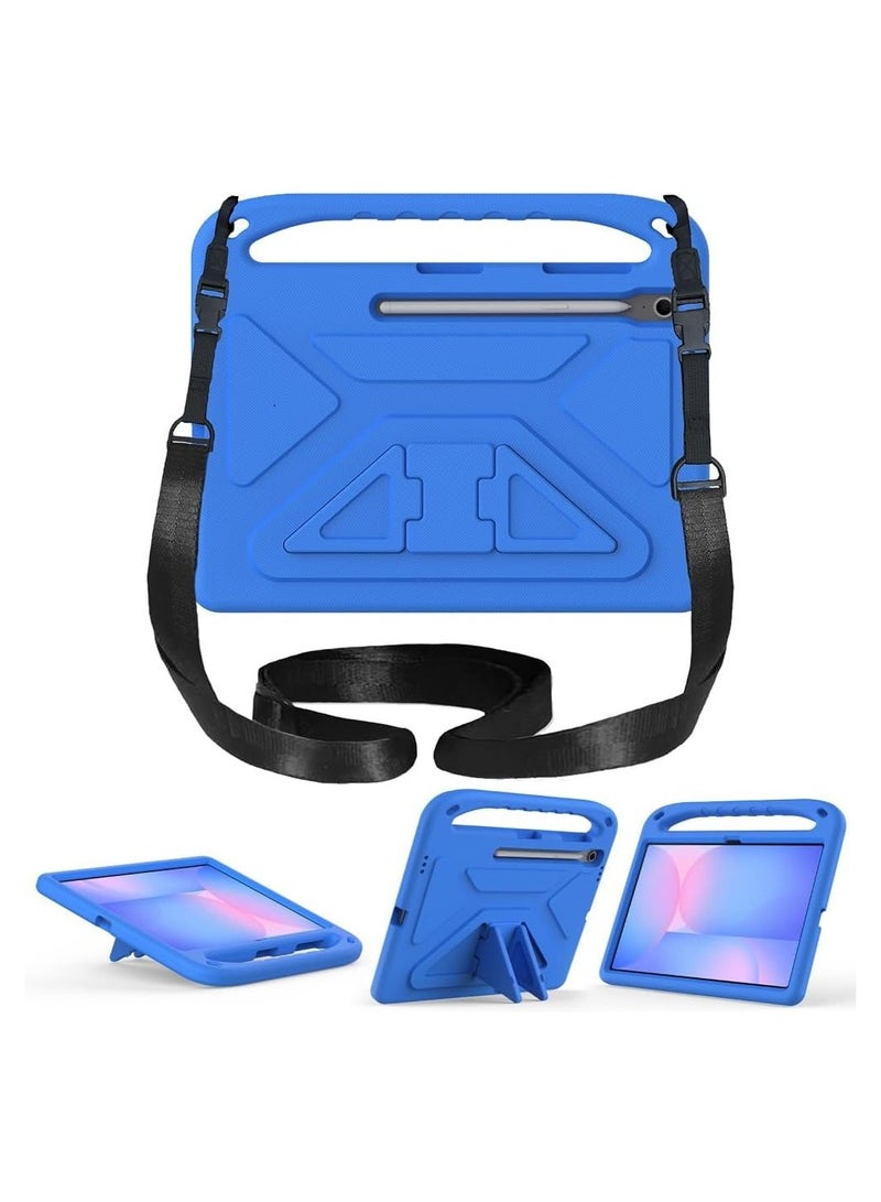 VKL Kids Case for Samsung Galaxy Tab S10 FE Plus 13.1 inch 2025 Tablet [Kids Friendly] Durable Lightweight EVA Shockproof Portable Handle Stand Cover with Shoulder Strap (Blue) - Image 1