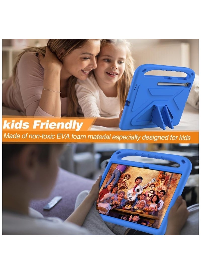 VKL Kids Case for Samsung Galaxy Tab S10 FE Plus 13.1 inch 2025 Tablet [Kids Friendly] Durable Lightweight EVA Shockproof Portable Handle Stand Cover with Shoulder Strap (Blue) - Image 2