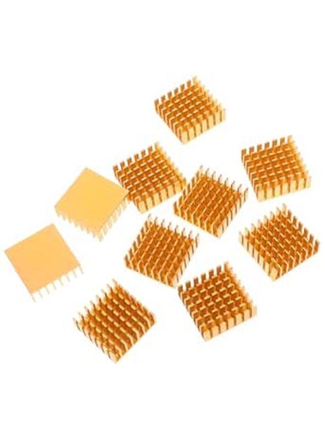 Aluminum Heat Sink 28x28x11mm Gold Cooling Fin Radiator for LED GPU CPU Chip Electronics - Image 1