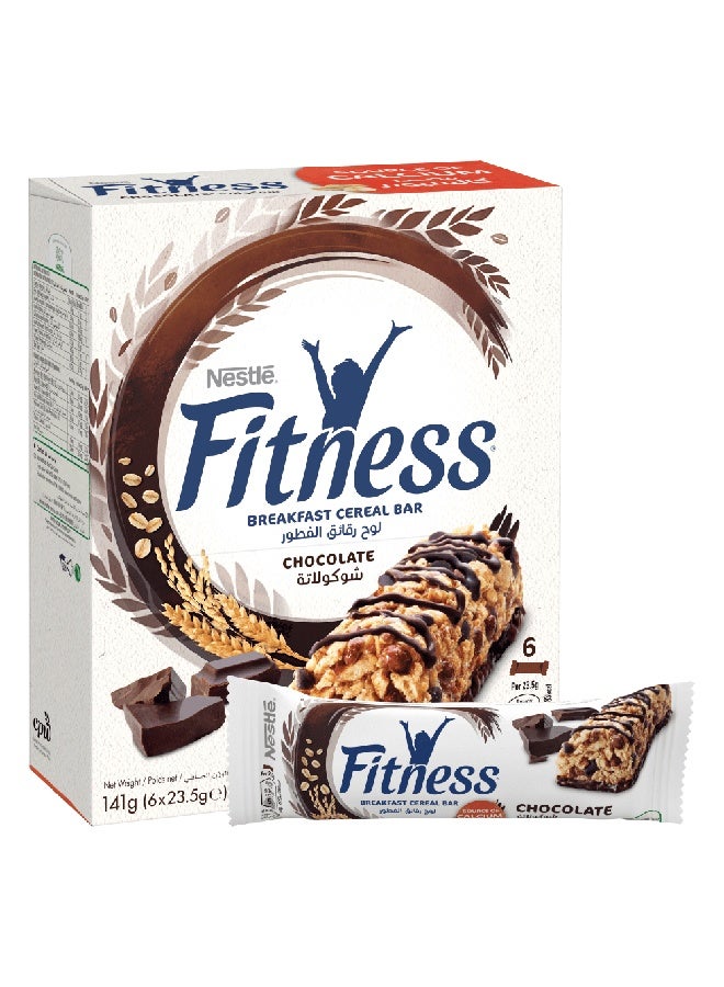 Nestle Fitness Chocolate Breakfast Cereal Bar, 141g, 6 Pieces