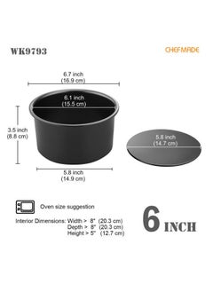 WK9793 Black 6-inch Loose Bottom Cake Pan