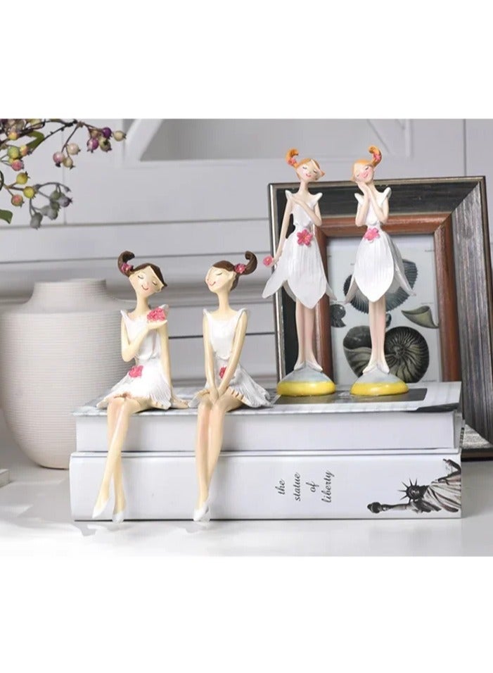 2pcs/set Beautiful Angel Resin Craft Fairy Figurines Festival Gift Fairy Kawaii Home Figurines Accessories Desk Decoration - Image 5