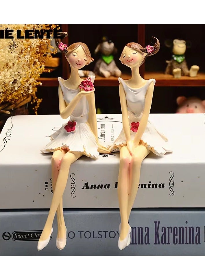 2pcs/set Beautiful Angel Resin Craft Fairy Figurines Festival Gift Fairy Kawaii Home Figurines Accessories Desk Decoration - Image 1