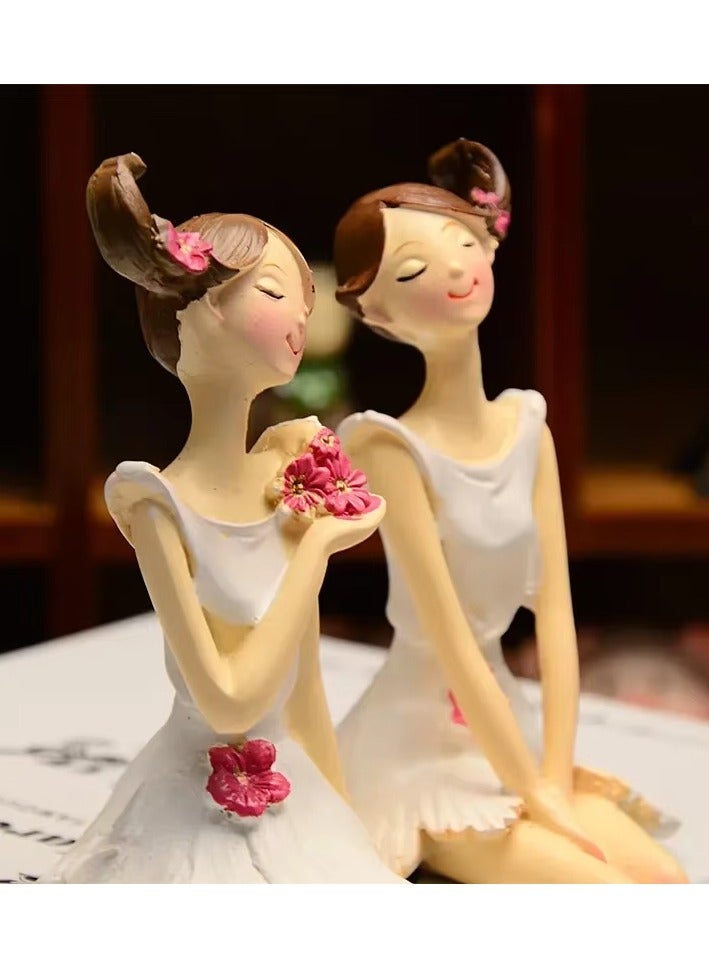 2pcs/set Beautiful Angel Resin Craft Fairy Figurines Festival Gift Fairy Kawaii Home Figurines Accessories Desk Decoration - Image 2