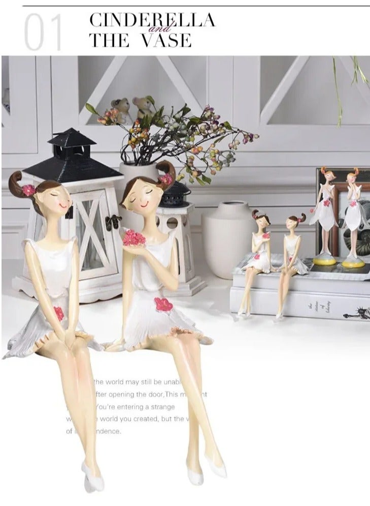 2pcs/set Beautiful Angel Resin Craft Fairy Figurines Festival Gift Fairy Kawaii Home Figurines Accessories Desk Decoration - Image 3