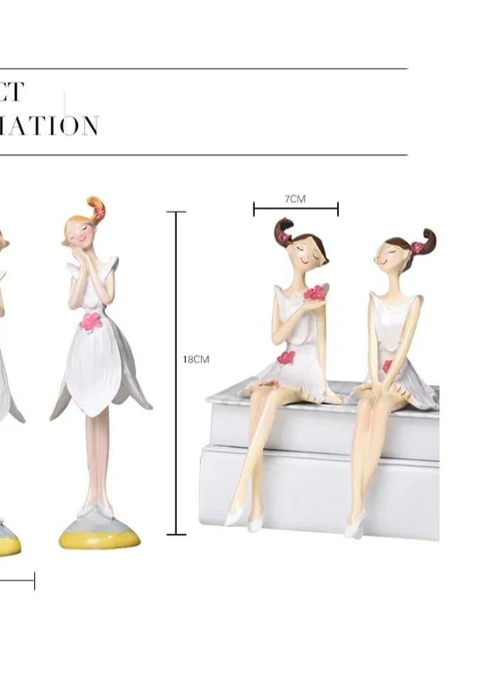 2pcs/set Beautiful Angel Resin Craft Fairy Figurines Festival Gift Fairy Kawaii Home Figurines Accessories Desk Decoration - Image 4