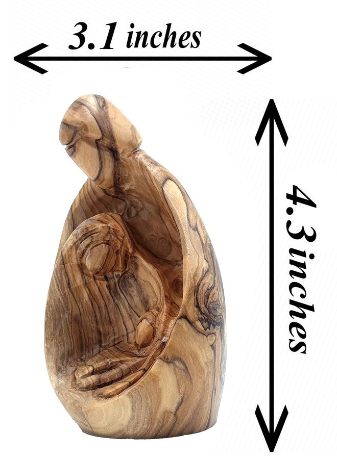 Zuluf Hand-Carved Olive Wood Holy Family Statue - Mary, Joseph & Baby Jesus Nativity Scene for Christmas Decor - Catholic Wooden Figurine 4.3" for Home or Church Display - HOF001 - Image 3