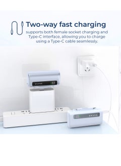 Brave Compact Power Bank 4-in-1 with Charging Station, 4-Pack 5000mAh External Battery Pack, LED Display, Built-in Type-C & Lightning Connectors, 22.5W USB-C Portable Charger, Fast Charging for iPhone 16/15/14/13/12, Samsung S24/S23/S22, iPad Pro, AirPods Pro, Ideal for Home, Office, Cafe, Hotel, Restaurant, Travel & More (Blue)  - Image 5