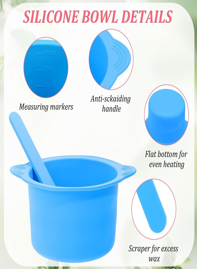 cobee 2 Pcs Silicone Wax Pot Liners, Silicone Wax Warmer Liner Non stick Wax Bowl for Wax Warmer Wax Melt Warmer with 2 Pcs Wax Spatula Sticks for Hair Removal Compatible with 16 oz Waxing Kit - Image 3